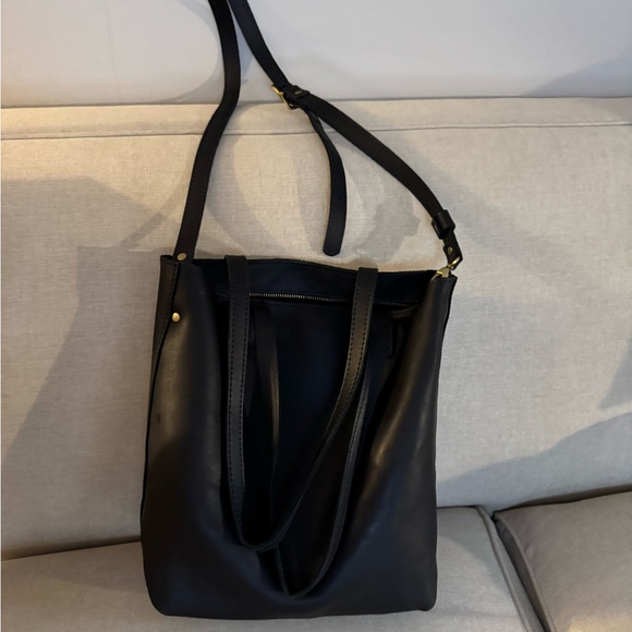 Portland Leather Black Tote Bag like new - Picture 5 of 6